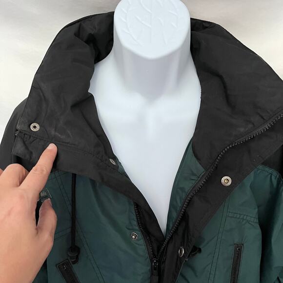 Columbia Anorak Pullover Men's Coat Size M Green Pullover 3/4 Zip Vintage 90s - Picture 3 of 14